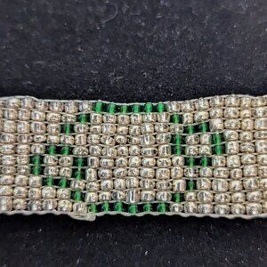 Silver/Green Cancer Zodiac Bracelet